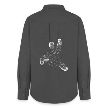 hand - Women's Oxford Shirt - anthracite - Back - AI Model Female 172 light (172cm)