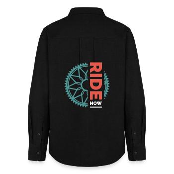 Ride Bike Team Club Logo Club Symbole Sprocket - Chemise Oxford Femme - noir - Dos - AI Model Female 172 light (172cm)