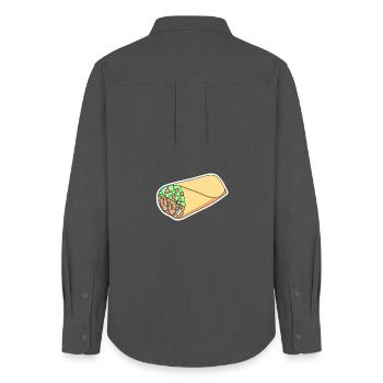 Taco Wrap Sticker Design - Women's Oxford Shirt - anthracite - Back - AI Model Female 172 light (172cm)
