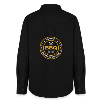 BBQ Barbecue Grill grillen Grillmeister Schwenker - Frauen Oxford Hemd - Schwarz - Hinten - AI Model Female 172 light (172cm)