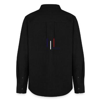 French patriot flag - Women's Oxford Shirt - black - Back - AI Model Female 172 light (172cm)