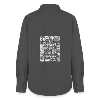 American Football Sprüche Statement Motivation - Frauen Oxford Hemd - Anthrazit - Hinten - AI Model Female 172 light (172cm)