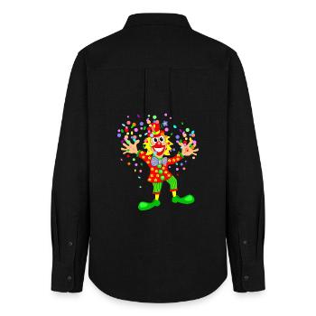 Karneval Clown - Frauen Oxford Hemd - Schwarz - Hinten - AI Model Female 172 light (172cm)