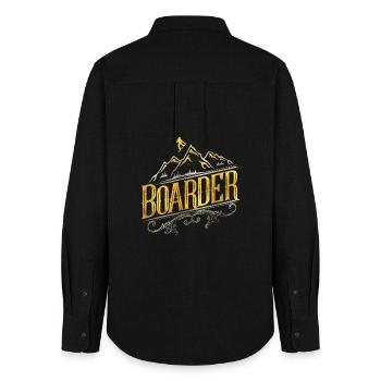 Snowboarding / snowboarding / snowboarders - Women's Oxford Shirt - black - Back - AI Model Female 172 light (172cm)