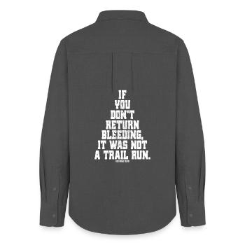 If You Dont Return Bleeding It Was Not A Trail Run - Chemise Oxford Femme - charbon - Dos - AI Model Female 172 light (172cm)