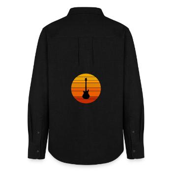 Music Guitar - Women's Oxford Shirt - black - Back - AI Model Female 172 light (172cm)