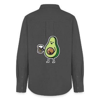 Drôle d'avocat bière bière ventre avocat fosse céto - Chemise Oxford Femme - charbon - Dos - AI Model Female 172 light (172cm)