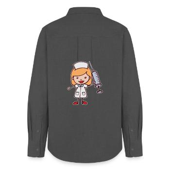 Nurse Sweet Carer Social Worker - Women's Oxford Shirt - anthracite - Back - AI Model Female 172 light (172cm)