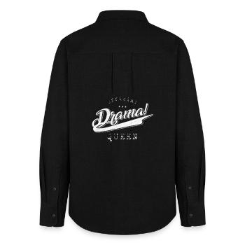 Drama Queen officielle - Chemise Oxford Femme - noir - Dos - AI Model Female 172 light (172cm)