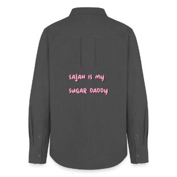Satan est mon papa - Chemise Oxford Femme - charbon - Dos - AI Model Female 172 light (172cm)