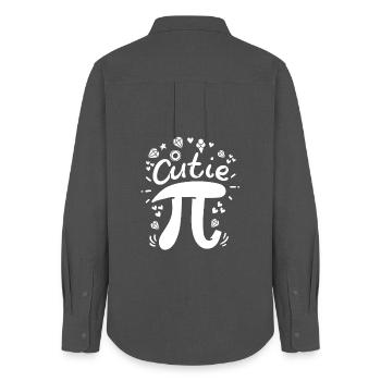 Pi Pi Day Mathe - Chemise Oxford Femme - charbon - Dos - AI Model Female 172 light (172cm)