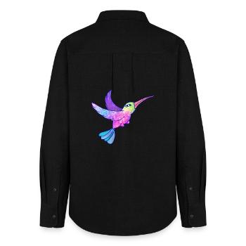 Kolibri Vogel niedliche Tiere - Frauen Oxford Hemd - Schwarz - Hinten - AI Model Female 172 light (172cm)