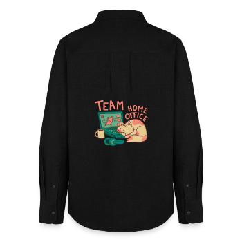 Team HomeOffice Cat Work Job Office - Women's Oxford Shirt - black - Back - AI Model Female 172 light (172cm)