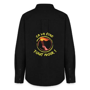 ça va être tout noir - Réplique film humour - Chemise Oxford Femme - noir - Dos - AI Model Female 172 light (172cm)