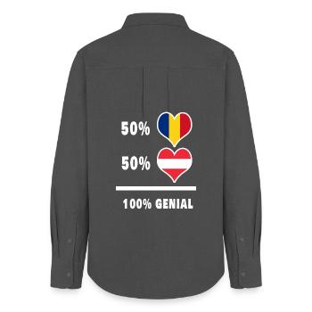 Romania and Austria Ingenious / Gift - Women's Oxford Shirt - anthracite - Back - AI Model Female 172 light (172cm)