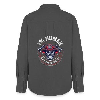 fireman - Women's Oxford Shirt - anthracite - Back - AI Model Female 172 light (172cm)