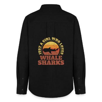 Whale shark marine biologist whale shark lover - Women's Oxford Shirt - black - Back - AI Model Female 172 light (172cm)