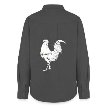 Coq Poulet Coq - Chemise Oxford Femme - charbon - Dos - AI Model Female 172 light (172cm)