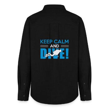 Diver Diving - Women's Oxford Shirt - black - Back - AI Model Female 172 light (172cm)