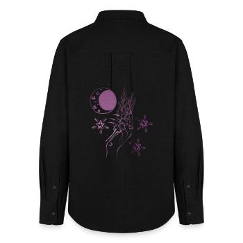Witch Hand Magic Power Mystic ametyst lilac - Women's Oxford Shirt - black - Back - AI Model Female 172 light (172cm)