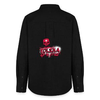 Polen Graffiti Totenkopf Design - Frauen Oxford Hemd - Schwarz - Hinten - AI Model Female 172 light (172cm)