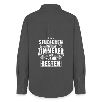 Zimmerer - Frauen Oxford Hemd - Anthrazit - Hinten - AI Model Female 172 light (172cm)