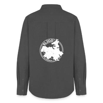 Sligo Ireland Map | County Outline Stamp - Women's Oxford Shirt - anthracite - Back - AI Model Female 172 light (172cm)