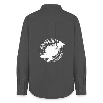 Donegal Ireland Map | County Outline Stamp - Women's Oxford Shirt - anthracite - Back - AI Model Female 172 light (172cm)