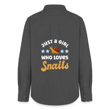 Snail snails - Women's Oxford Shirt - anthracite - Back - AI Model Female 172 light (172cm)