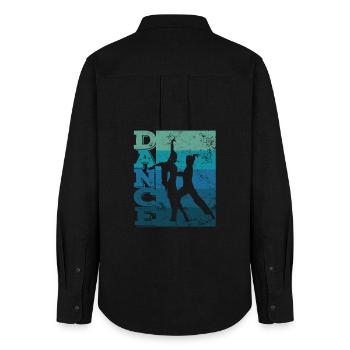 Latin American Dance Couple Vintage - Women's Oxford Shirt - black - Back - AI Model Female 172 light (172cm)