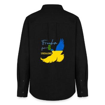 Liberté pour l’Ukraine - Chemise Oxford Femme - noir - Dos - AI Model Female 172 light (172cm)