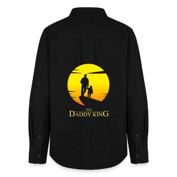 The Daddy King - Daddy Parody Humor - Women's Oxford Shirt - black - Back - AI Model Female 172 light (172cm)