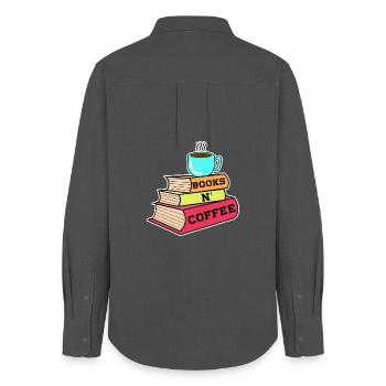 Caffeine Coffee Drinking Statement Coffee Lovers - Women's Oxford Shirt - anthracite - Back - AI Model Female 172 light (172cm)