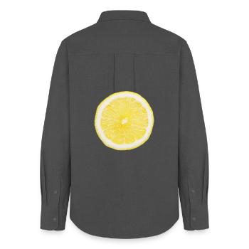 Half lemon - Women's Oxford Shirt - anthracite - Back - AI Model Female 172 light (172cm)