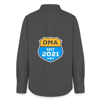 Seniorin Oma Großmutter Statement Ruhestand - Frauen Oxford Hemd - Anthrazit - Hinten - AI Model Female 172 light (172cm)