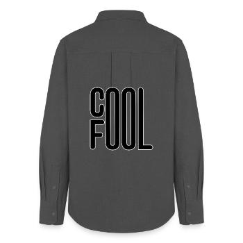 COOL FOOL SPORTS BLACK LINEART - Women's Oxford Shirt - anthracite - Back - AI Model Female 172 light (172cm)