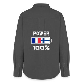 Finland and France power 100% - Women's Oxford Shirt - anthracite - Back - AI Model Female 172 light (172cm)