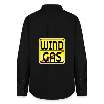 Erneuerbare Energie - Windenergie - GASPREISE - Frauen Oxford Hemd - Schwarz - Hinten - AI Model Female 172 light (172cm)