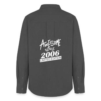 2006 - Vintage 2006 - Fantastic since 2006 - Women's Oxford Shirt - anthracite - Back - AI Model Female 172 light (172cm)