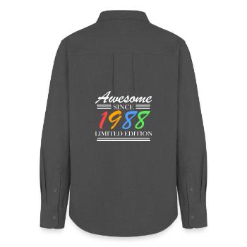 1988 - Born 1988 - Fantastic since 1988 - Women's Oxford Shirt - anthracite - Back - AI Model Female 172 light (172cm)