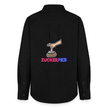 Bonbon Statement Süßigkeiten Naschkatzen Lecker - Frauen Oxford Hemd - Schwarz - Hinten - AI Model Female 172 light (172cm)