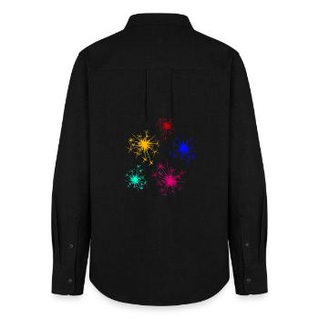 tolle geschenkideen, silvesterfeuerwerk - Frauen Oxford Hemd - Schwarz - Hinten - AI Model Female 172 light (172cm)
