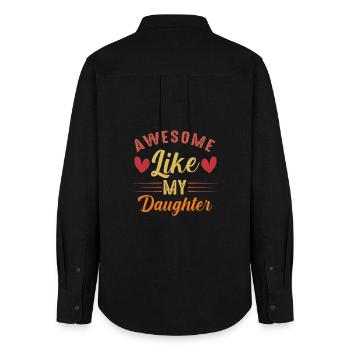 Awesome like my Daughter - Frauen Oxford Hemd - Schwarz - Hinten - AI Model Female 172 light (172cm)