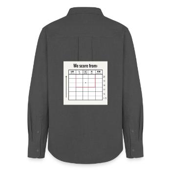 Das Fußballspiel "Wir punkten aus" - 20-Streifen-Feld - Frauen Oxford Hemd - Anthrazit - Hinten - AI Model Female 172 light (172cm)