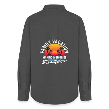 Family Vacation Making Memories Together - Women's Oxford Shirt - anthracite - Back - AI Model Female 172 light (172cm)