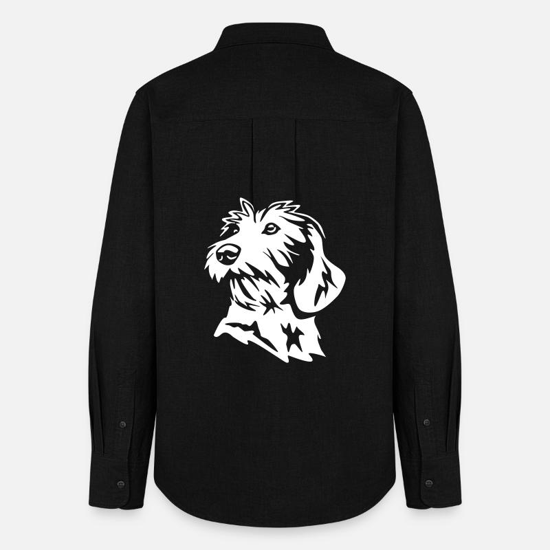 Dackel Kopf "Black Edition" - Frauen Oxford Hemd - Schwarz
