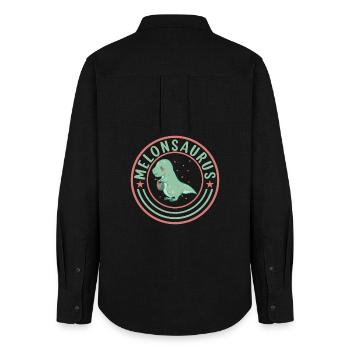 Watermelonsaurus Vegetarian T Rex - Women's Oxford Shirt - black - Back - AI Model Female 172 light (172cm)
