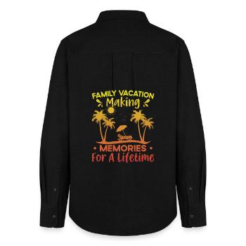 Family Vacation Making Memories Lifetime - Women's Oxford Shirt - black - Back - AI Model Female 172 light (172cm)