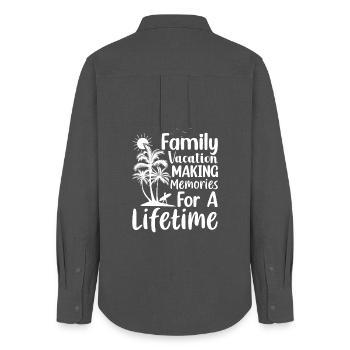 Family Vacation Making Memories Lifetime - Women's Oxford Shirt - anthracite - Back - AI Model Female 172 light (172cm)