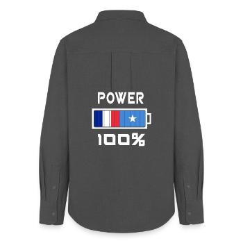 La Somalie et France Power 100 % - Chemise Oxford Femme - charbon - Dos - AI Model Female 172 light (172cm)